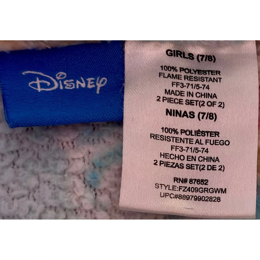 Disney Frozen Bathrobe‎ Girls 7/8 Blue Excellent Elsa Anna Plush Fleece Robe